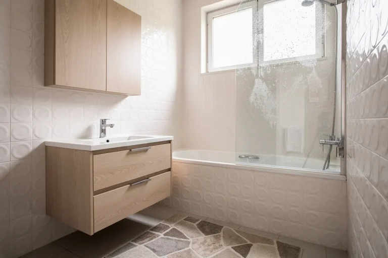 Così è cambiato il bagno anni ’70 con piastrelle retrò: rinnovato senza lavori, ora è fresco e contemporaneo