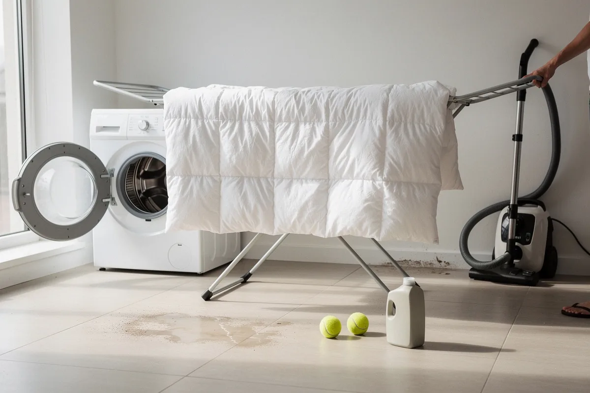 Ho lavato i piumoni in lavatrice e non li ho più portati in lavanderia: il trucco di un’esperta di pulizie