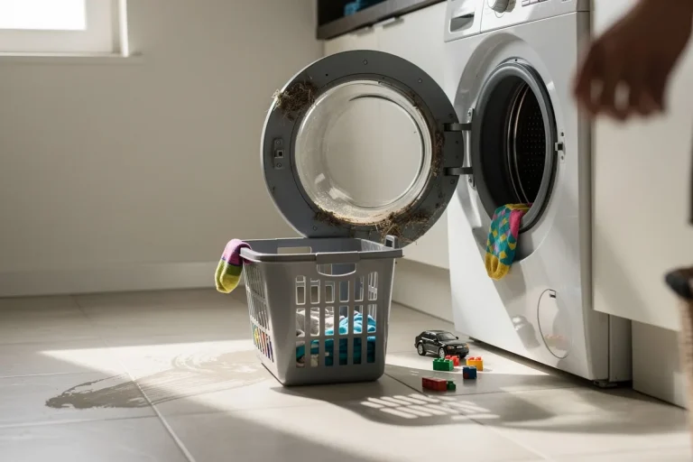 Lasciare la porta della lavatrice aperta dopo il lavaggio sembra innocuo, ma può causare problemi nel tempo