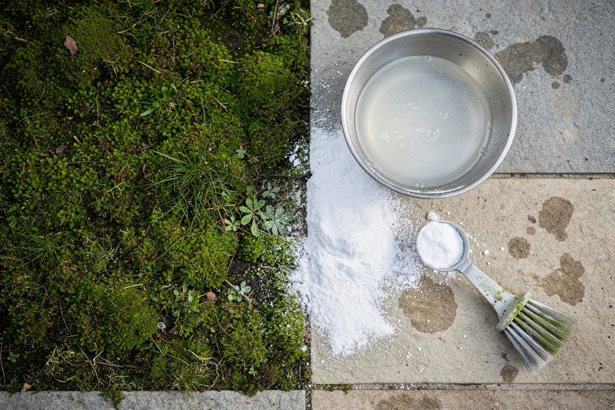 Muschio sul terrazzo: il bicarbonato funziona meglio dell’acqua bollente e protegge le piastrelle