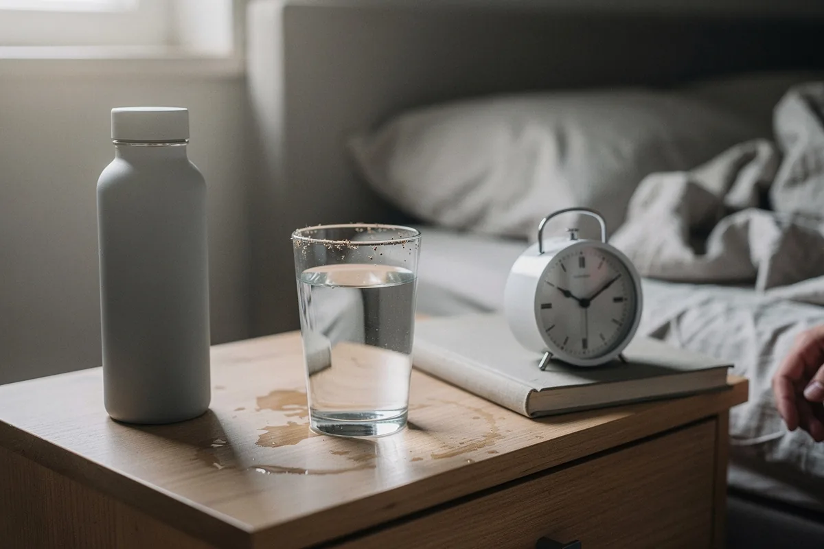 Perché non dovresti lasciare un bicchiere d’acqua sul comodino se pensi di berlo la mattina dopo