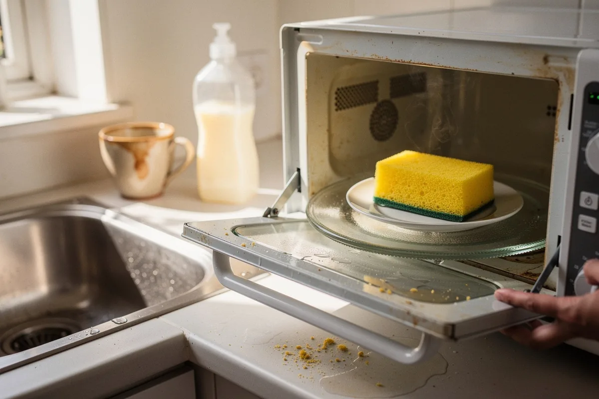 Pochi lo sanno, ma una spugna umida nel microonde è uno dei trucchi domestici più utili che abbia mai ricevuto
