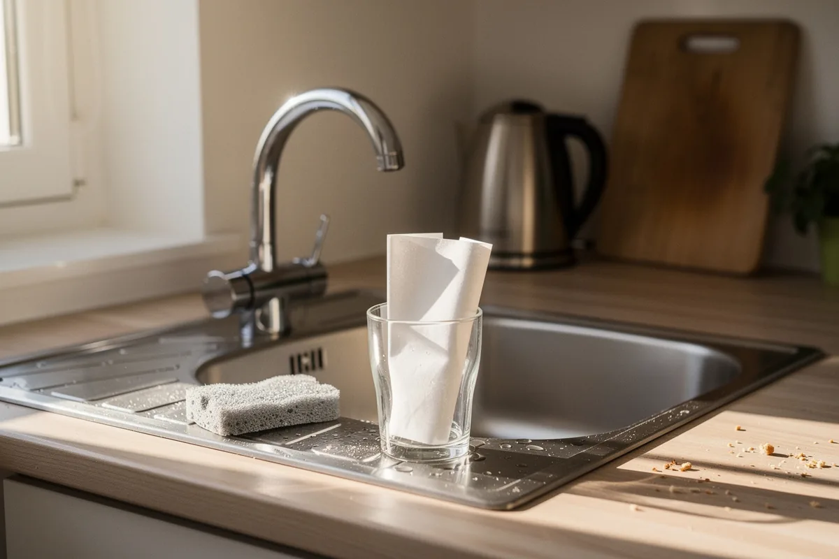 Quando esco di casa lascio un bicchiere e un foglio nel lavello: un’abitudine semplice ma furba