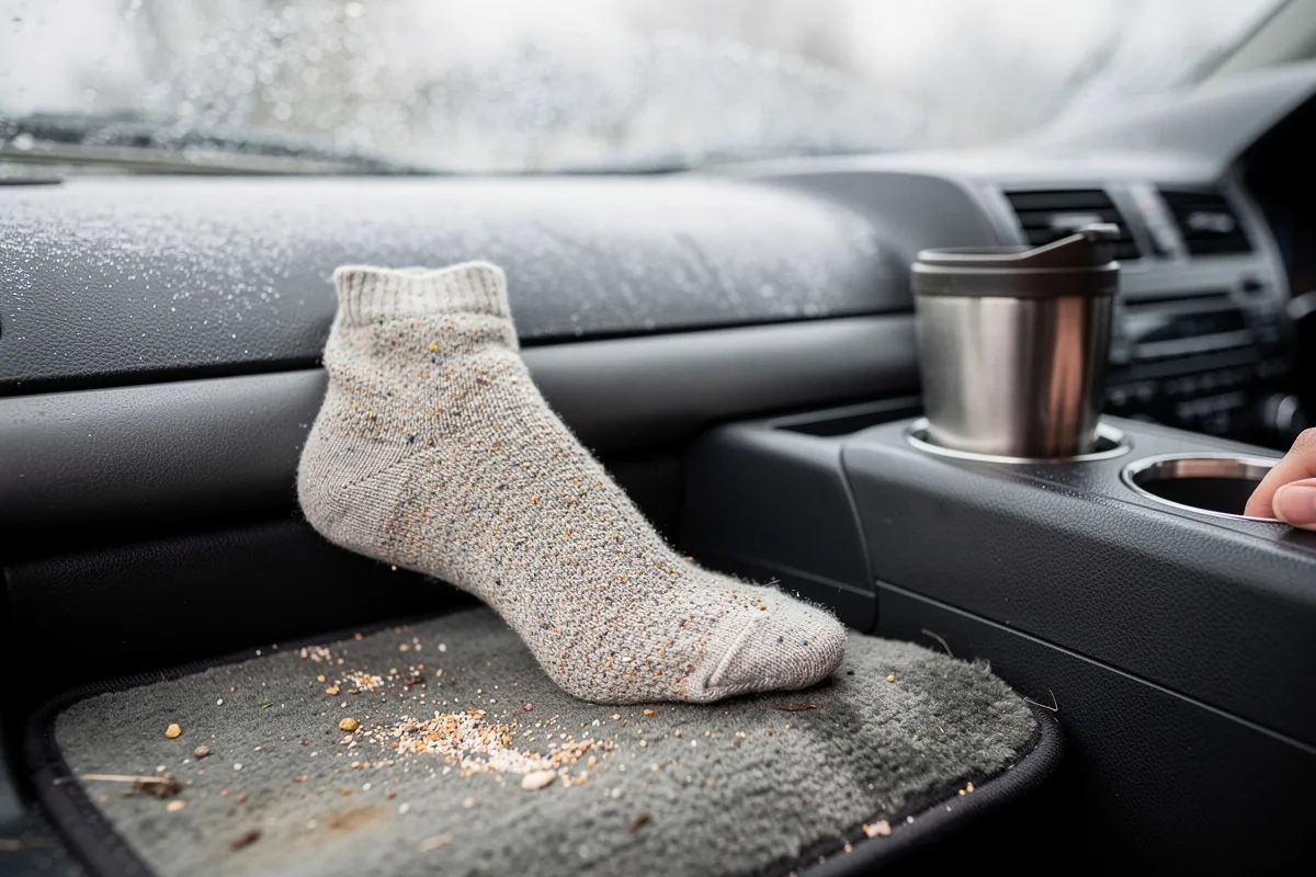 Sock con lettiera per gatti contro i vetri appannati dell’auto